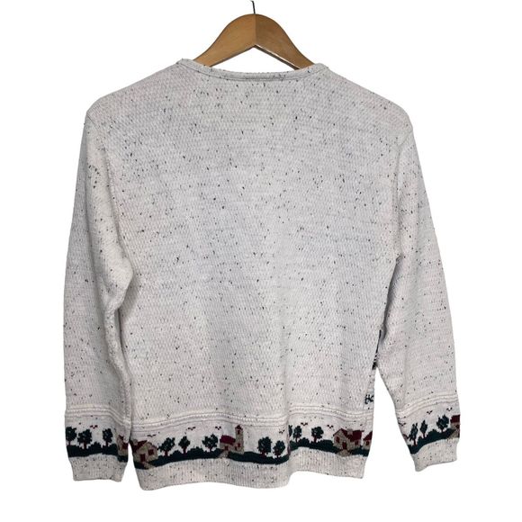 Northern Reflections VINTAGE White Cottage Granny Core Sweater Size S / P VTG - Picture 2 of 10